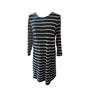Old Navy Black and Gray Long Sleeve Crew Neck Dress